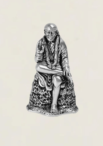 2D Sai Baba - Pure 925 Silver Idol