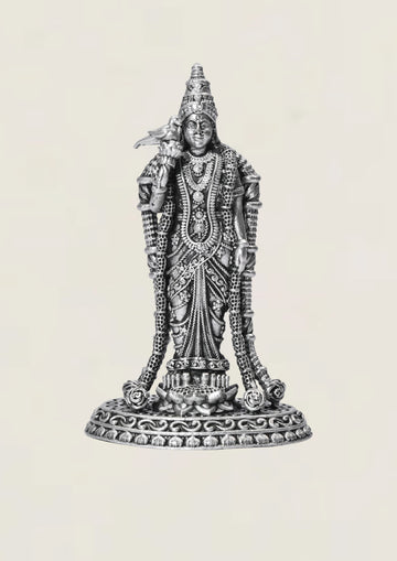 3D Meenakshi Amma - Pure 925 Silver Idol