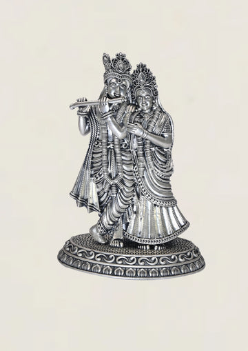 3D Radha Krishna - Pure 925 Silver Idol