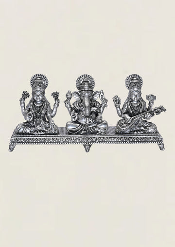 3D Trimurti - Pure 925 Silver Idol