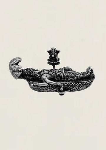 Anantha Padmanabha Swamy With Laxmi - Pure 925 Silver Idol