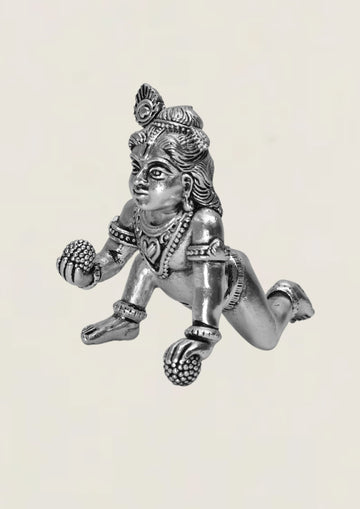 Ladu Krishna - Pure 925 Silver Idol