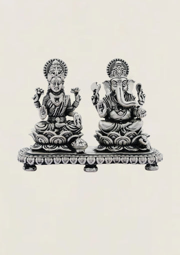 Laxmi Ganesh - Pure 925 Silver Idol