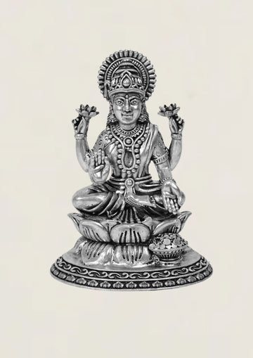 2D Lotus Laxmi - Pure 925 Silver Idol