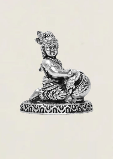 Makhan Krishna - Pure 925 Silver Idol