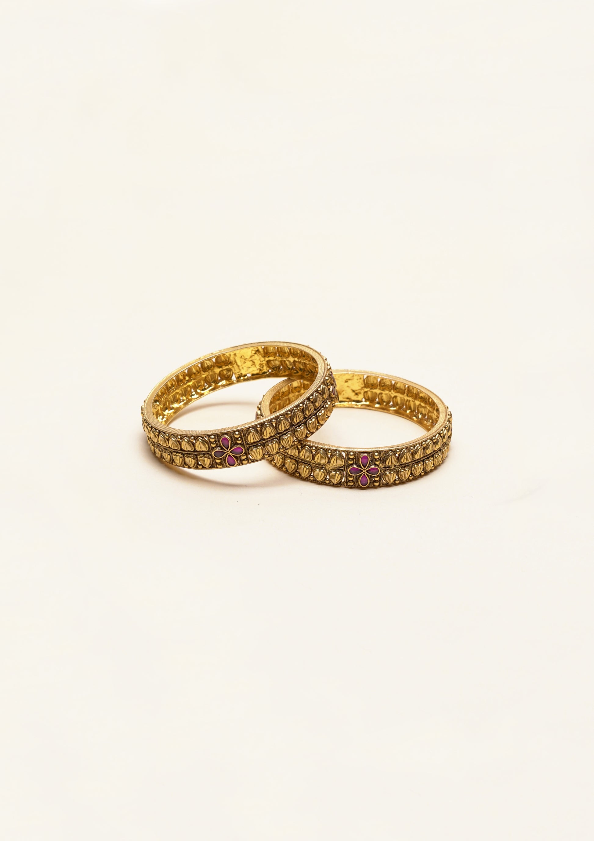 Vimala Pankh Nakashi Gold Finish Bangle Pair