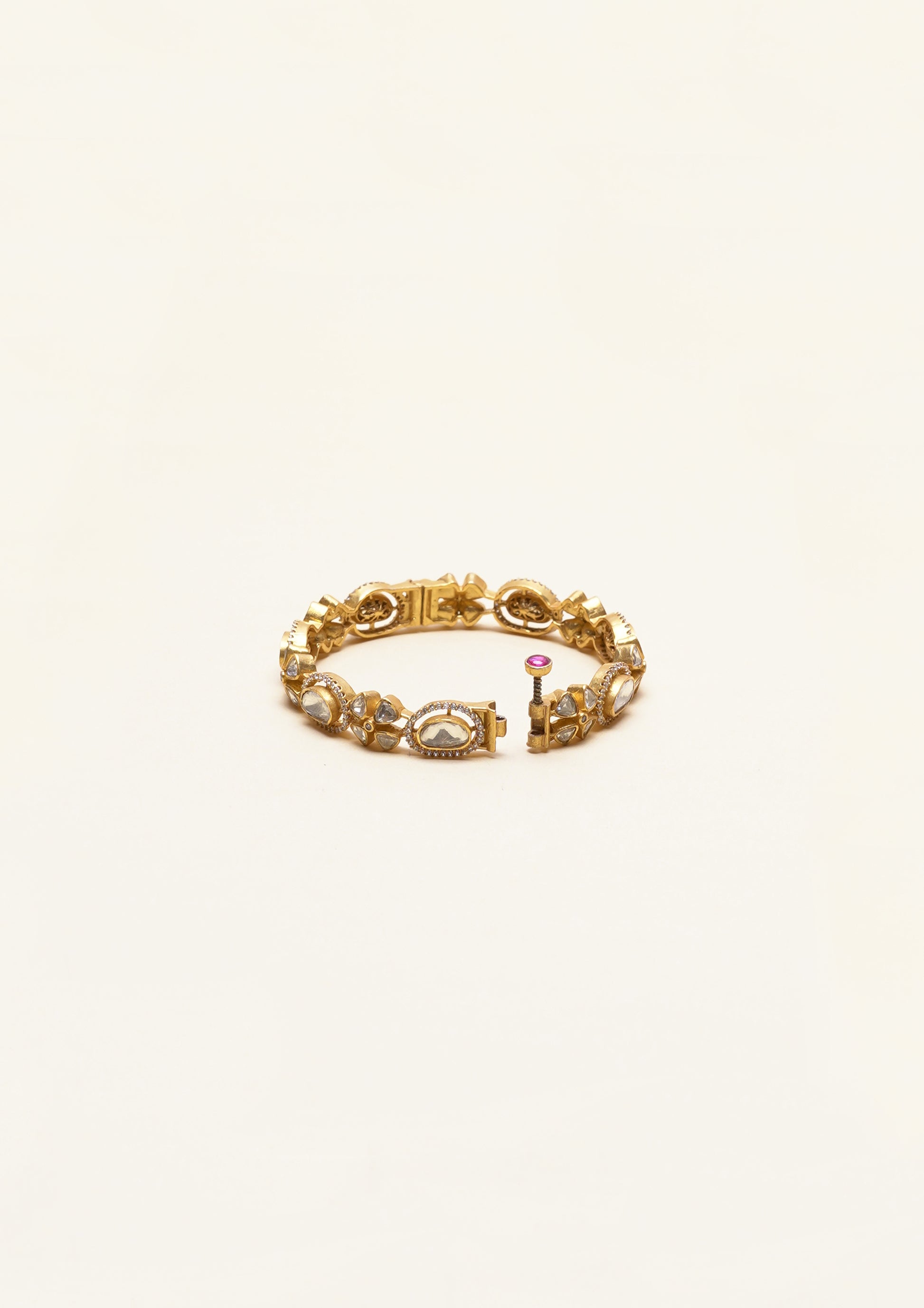 Mrinali Taru Polki Gold Finish Bangle Pair