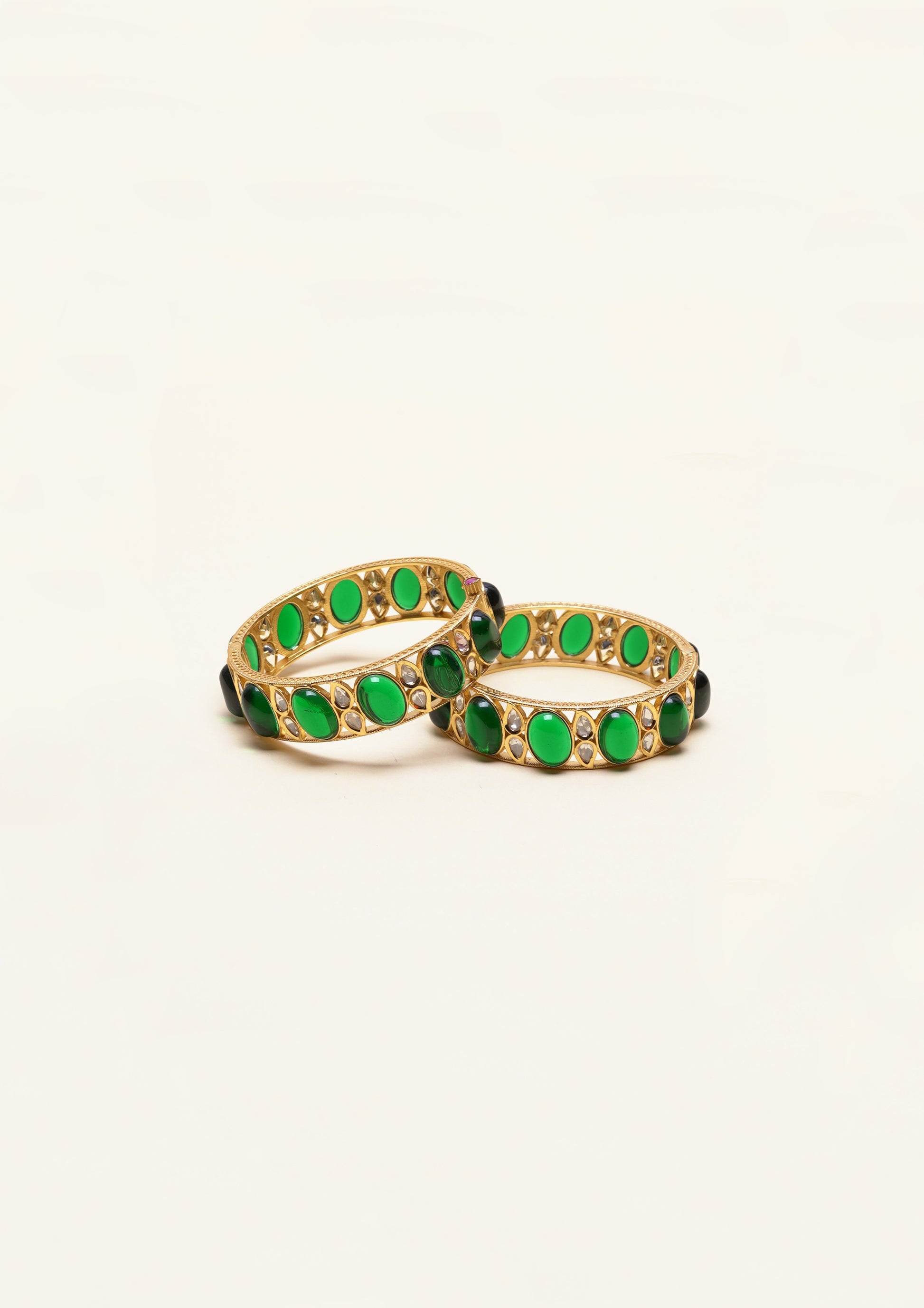 Ananya Kanaka Polki Gold Finish Bangle Pair