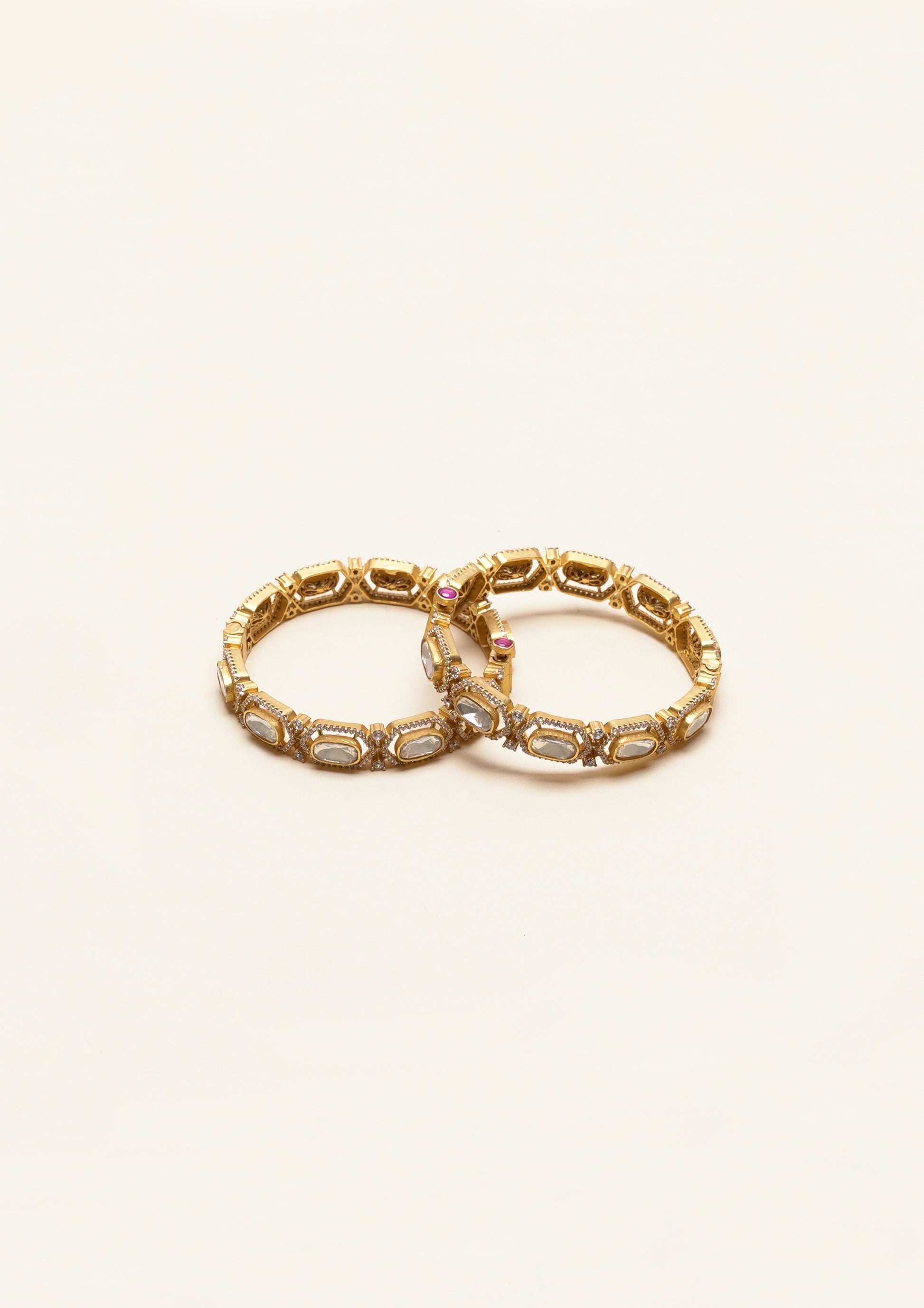 Anupama Kavya Polki Gold Finish Bangle Pair