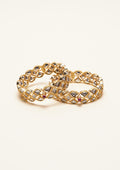 Suvarna Chakra Polki Gold Finish Bangle Pair