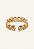 Suvarna Chakra Polki Gold Finish Bangle Pair