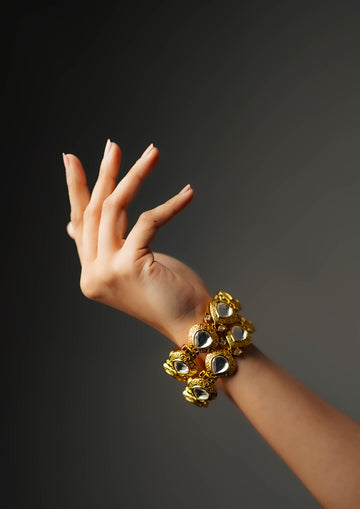 Soundarya Malika Polki Gold Finish Bangle Pair