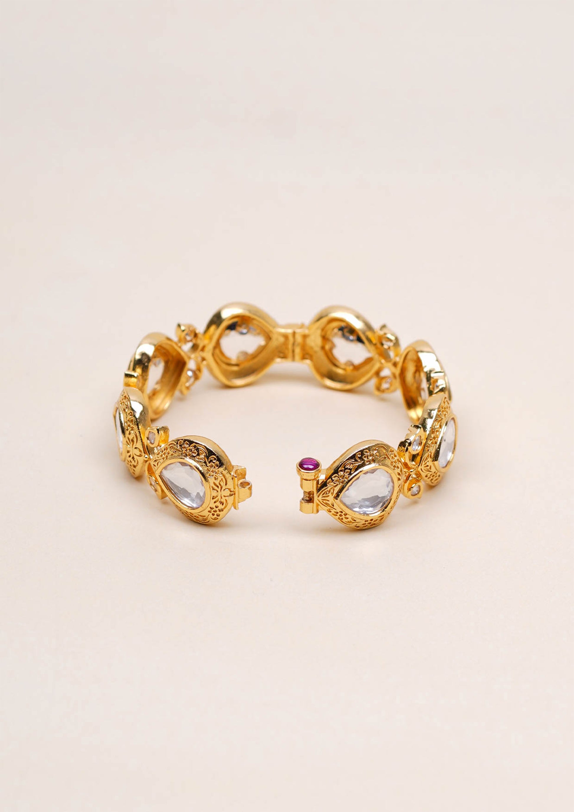Soundarya Malika Polki Gold Finish Bangle Pair