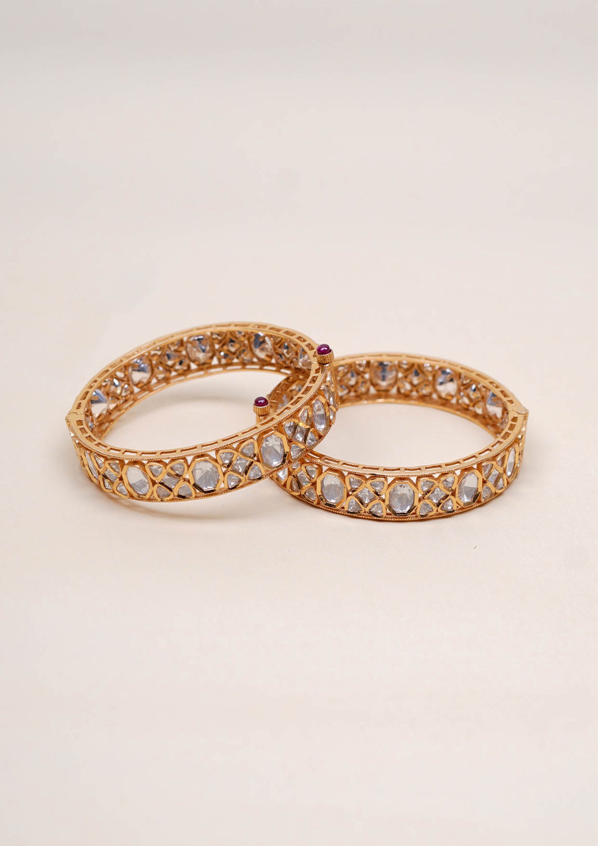 Ratna Shringara Polki Gold Finish Bangle Pair