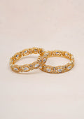 Aabharana Kantha Polki Gold Finish Bangle Pair