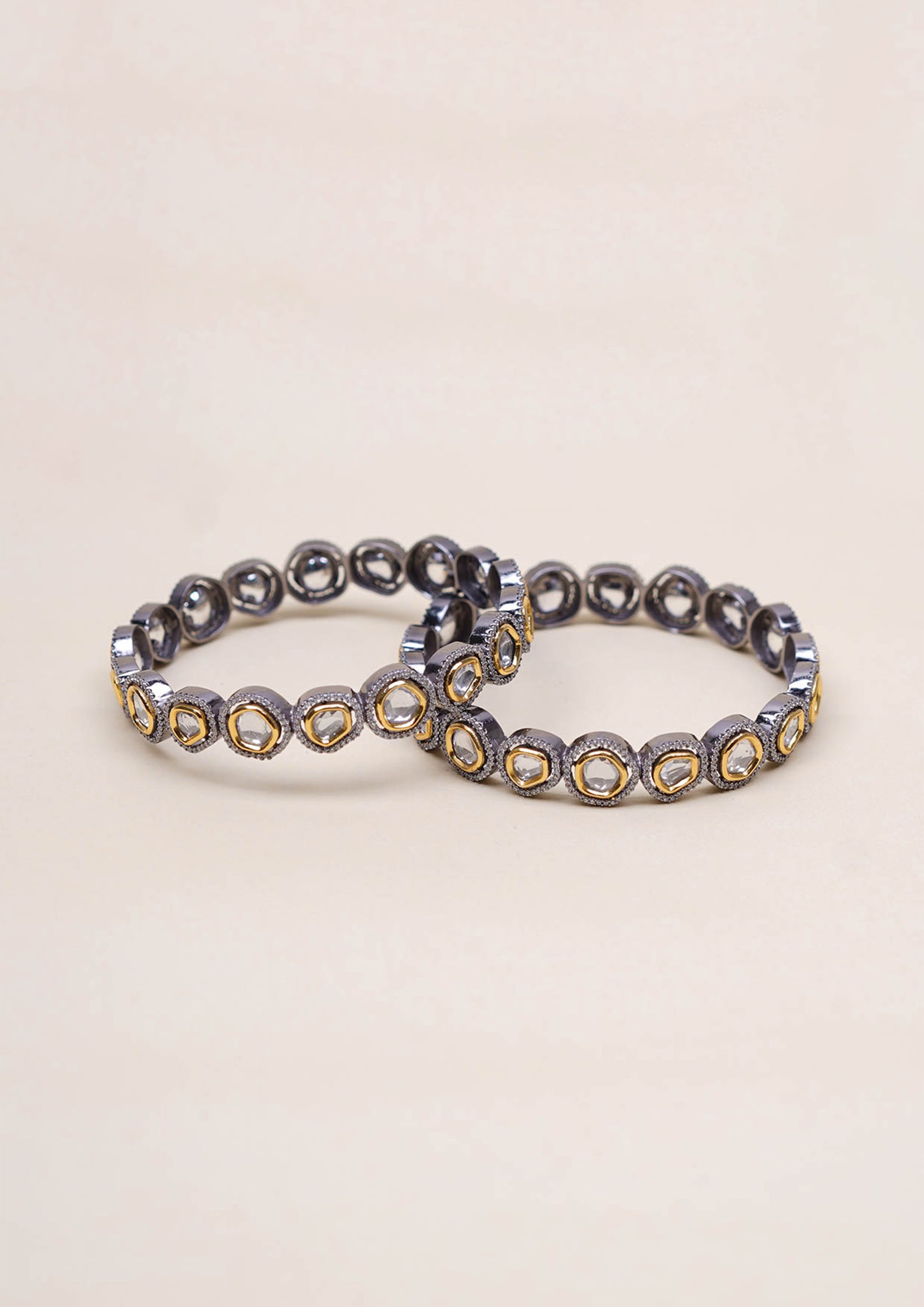 Divya Harini Polki Dual Tone Finish Bangle Pair