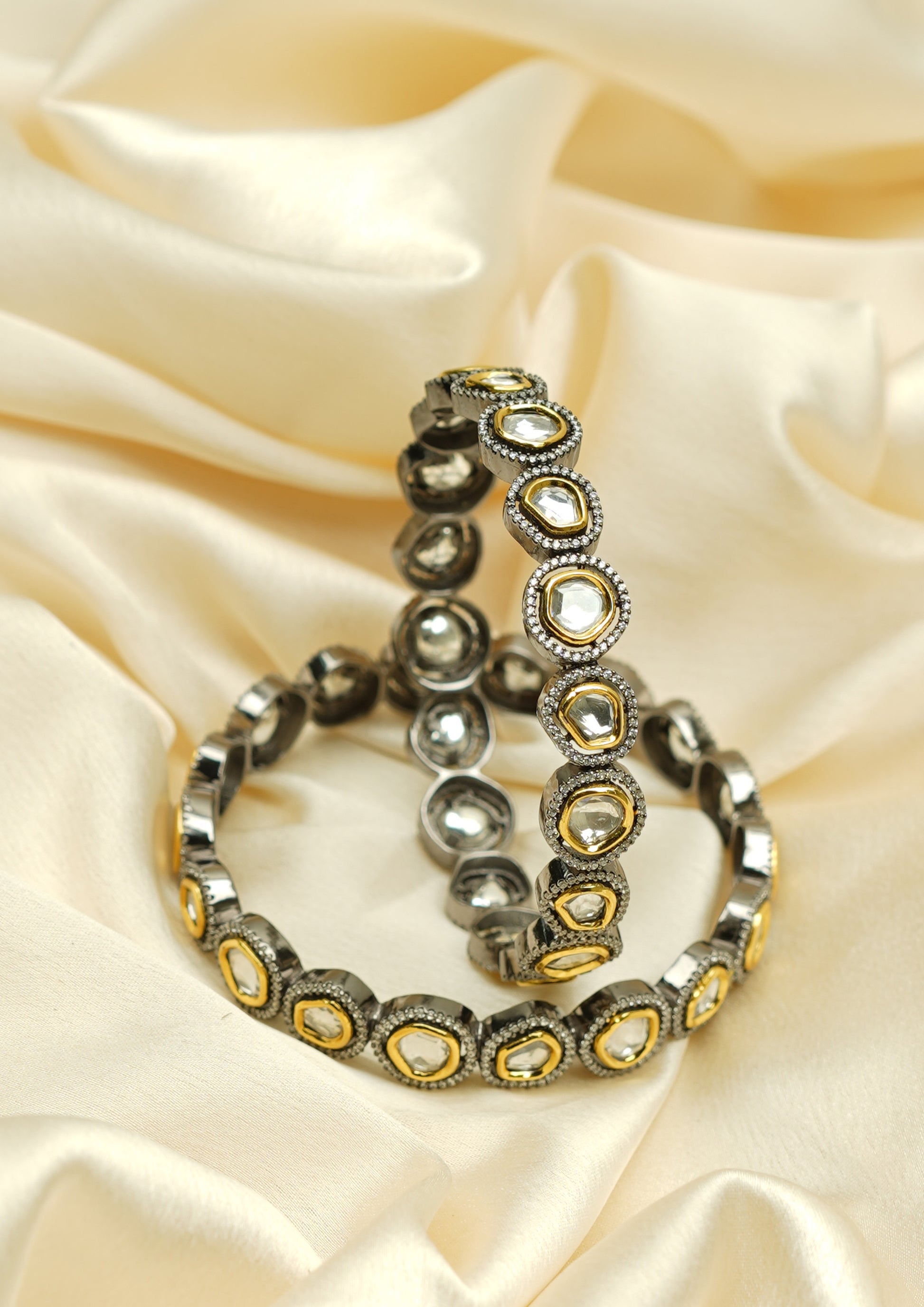 Divya Harini Polki Dual Tone Finish Bangle Pair