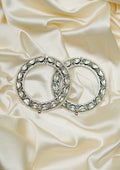 Vrinda Aabhushan Polki Oxidized Silver Finish Bangle Pair