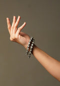 Jyotsna Kankan Polki Oxidized Silver Finish Bangle Pair