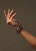 Shringara Kanthi Polki Oxidized Silver Finish Bangle Pair