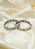 Shringara Kanthi Polki Oxidized Silver Finish Bangle Pair