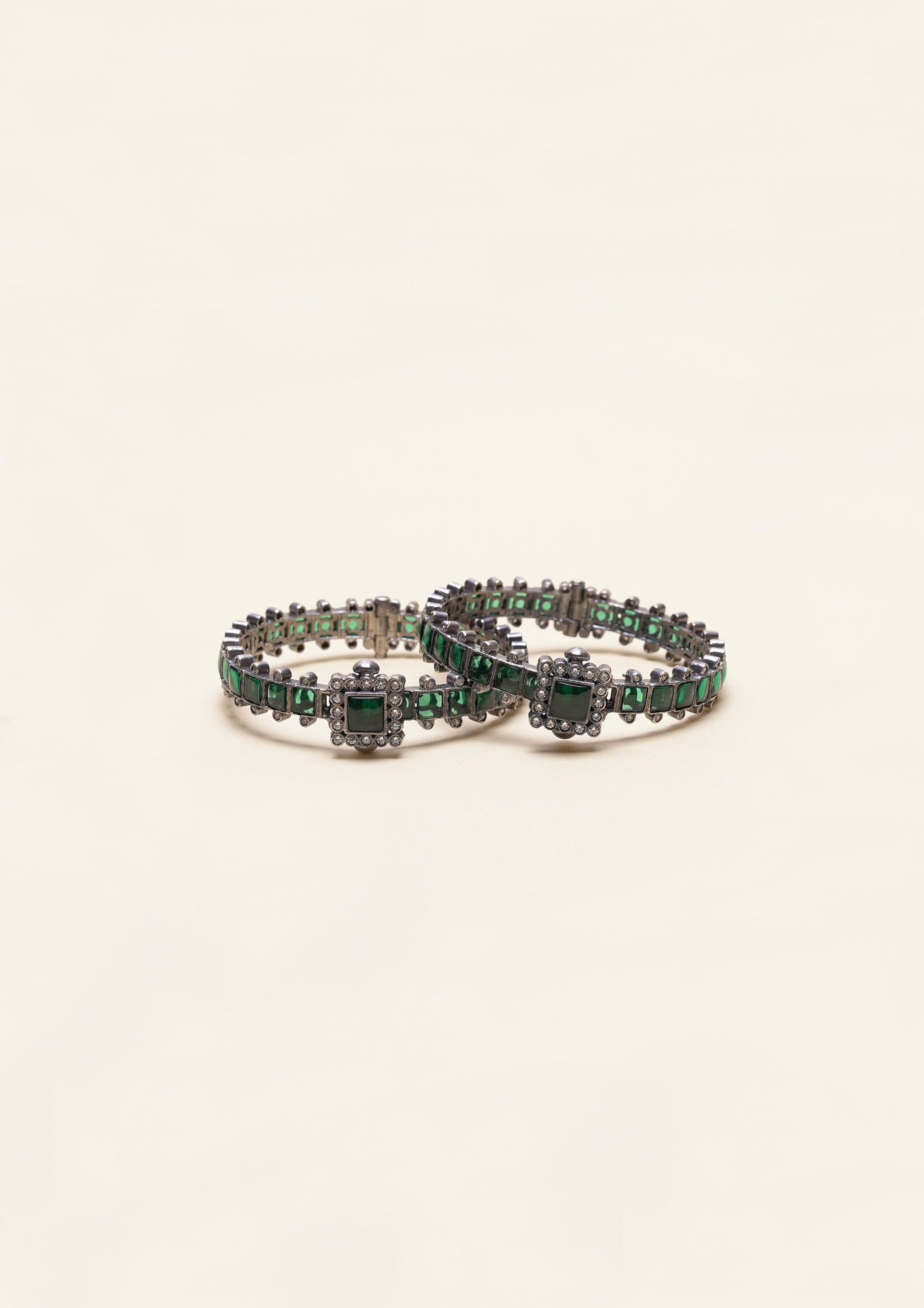 Kanti Kankana Premium Oxidized Silver Finish Bangle Pair