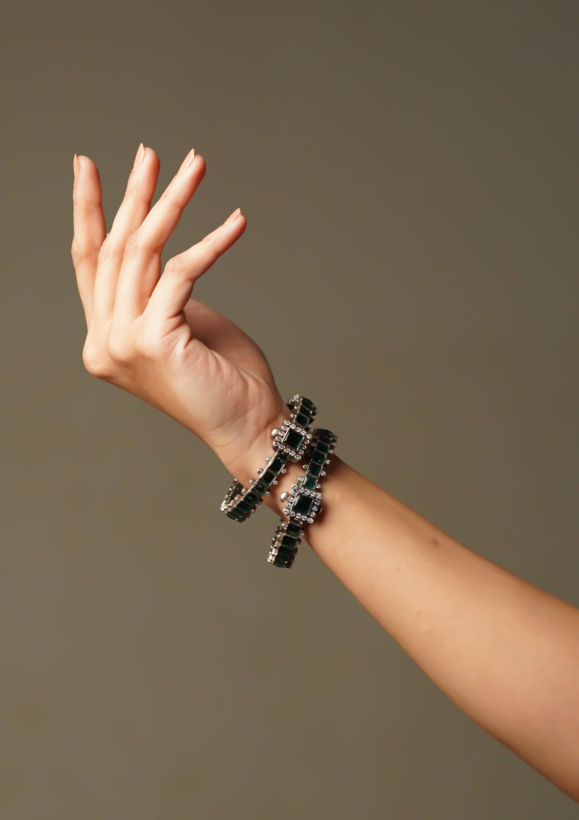Kanti Kankana Premium Oxidized Silver Finish Bangle Pair