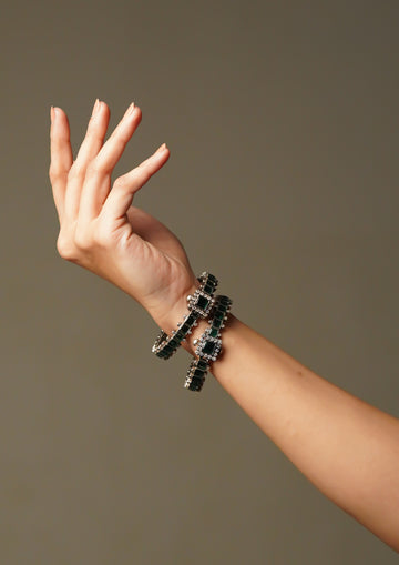 Kanti Kankana Premium Oxidized Silver Finish Bangle Pair
