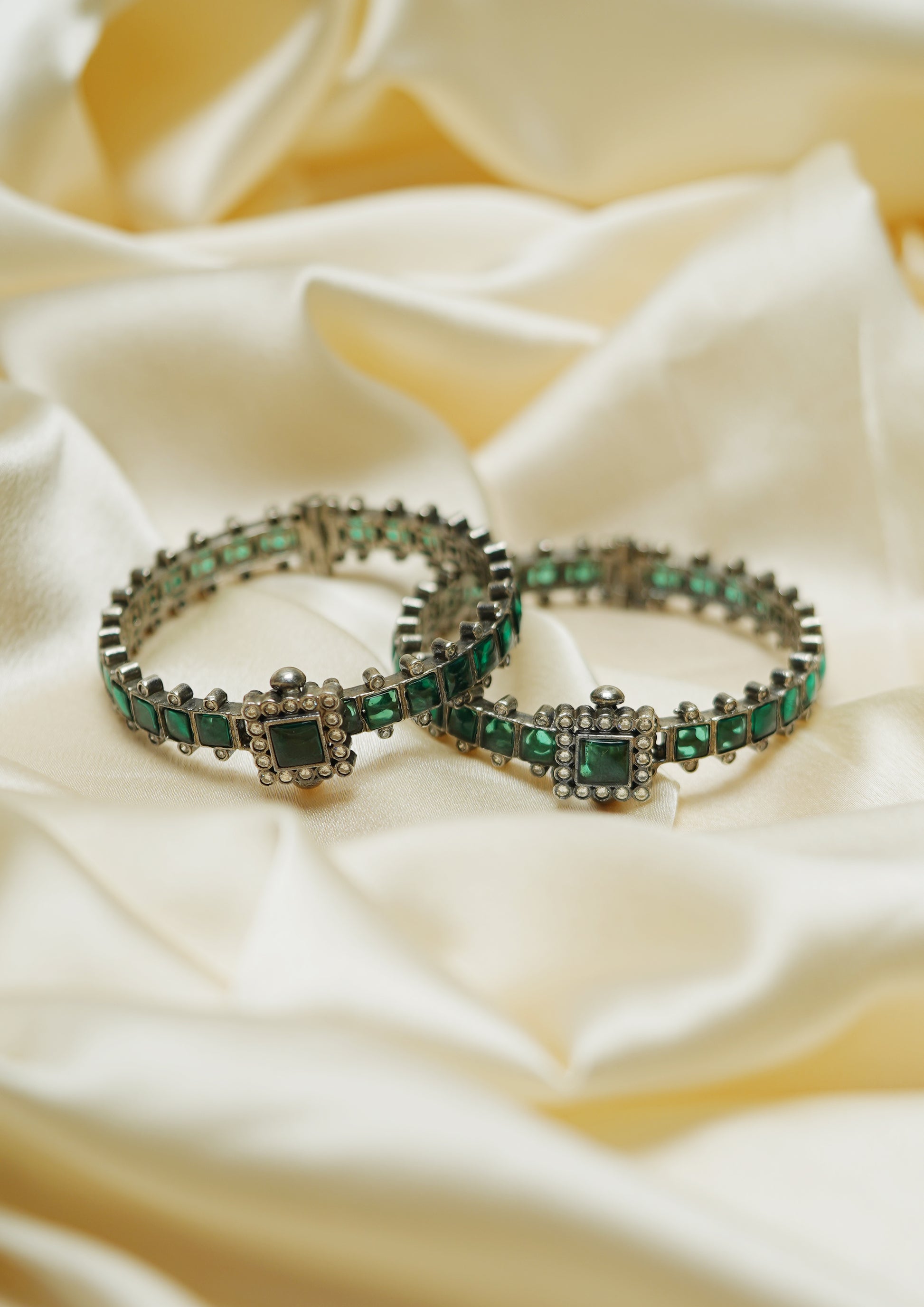 Kanti Kankana Premium Oxidized Silver Finish Bangle Pair