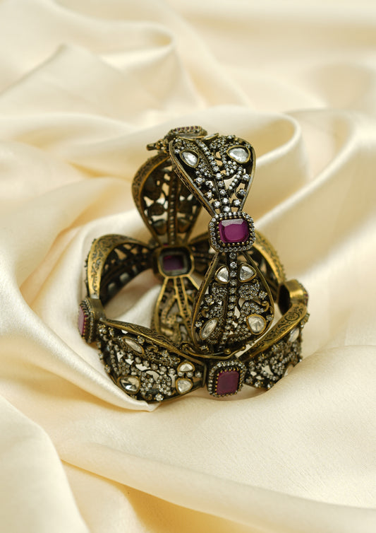 Shakti Shringara Victorian Golden Hue Finish Bangle Pair
