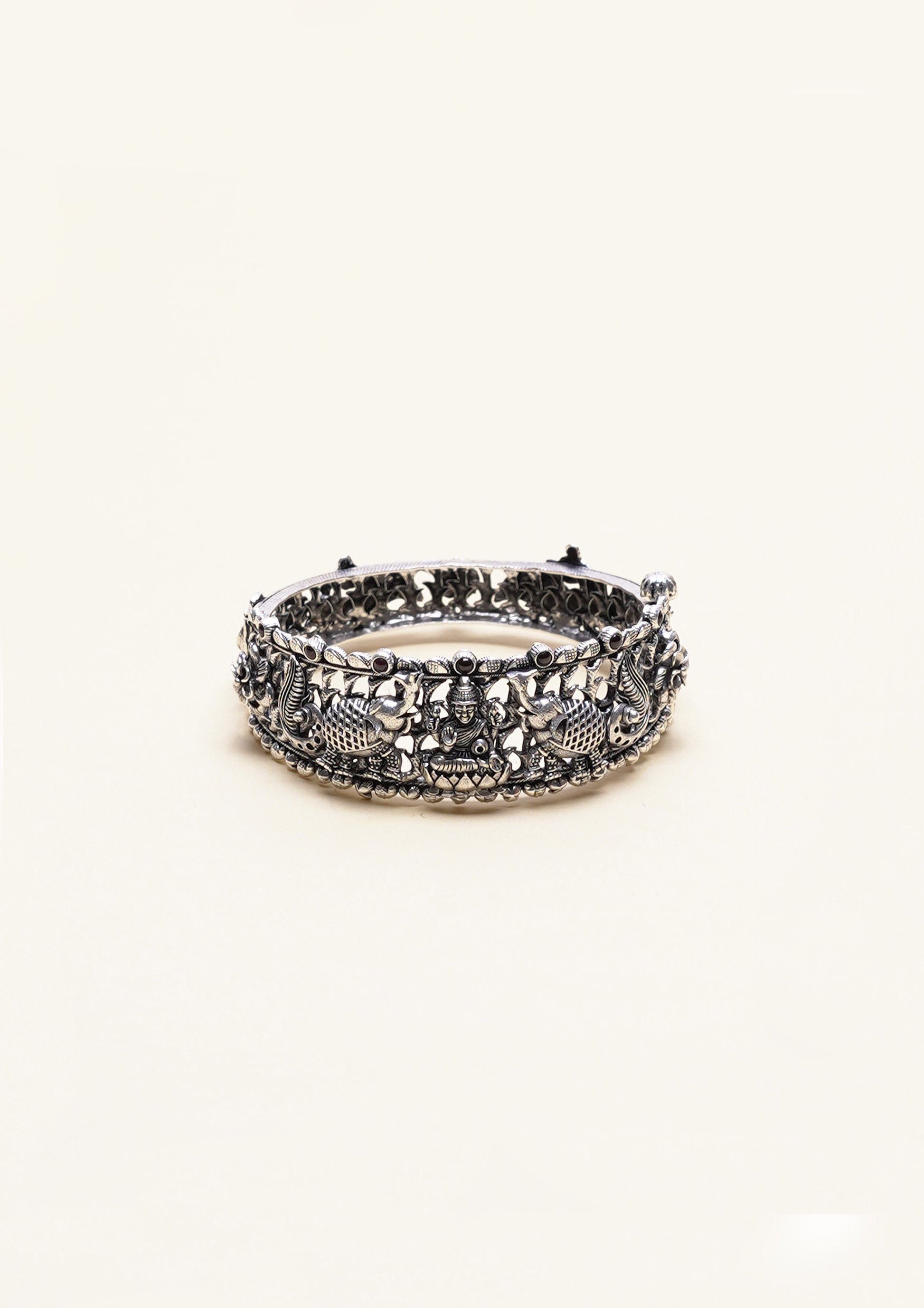 Abhiruchi Sanketa Nakashi Oxidized Silver Finish Single Kada