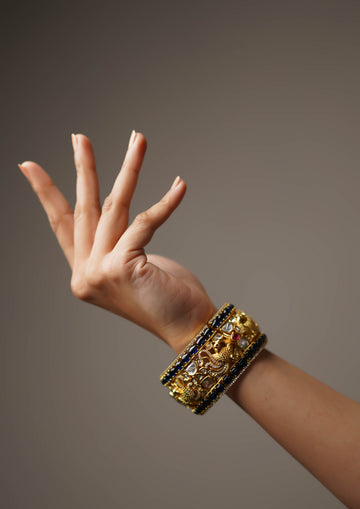 Shakti Manohara Polki Gold Finish Single Kada