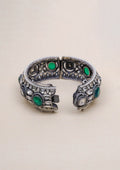 Vasundhara Ratna Polki Oxidized Silver Finish Single Kada