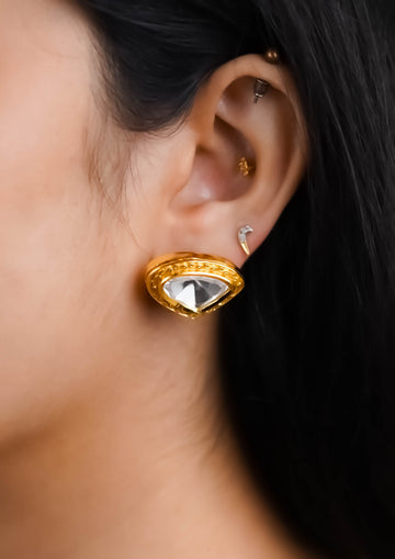 Prerna Malika Polki Gold Finish Studd