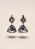 Rasa Ranjika Nakashi Oxidized Silver Finish Jhumki