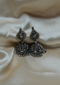 Rasa Ranjika Nakashi Oxidized Silver Finish Jhumki