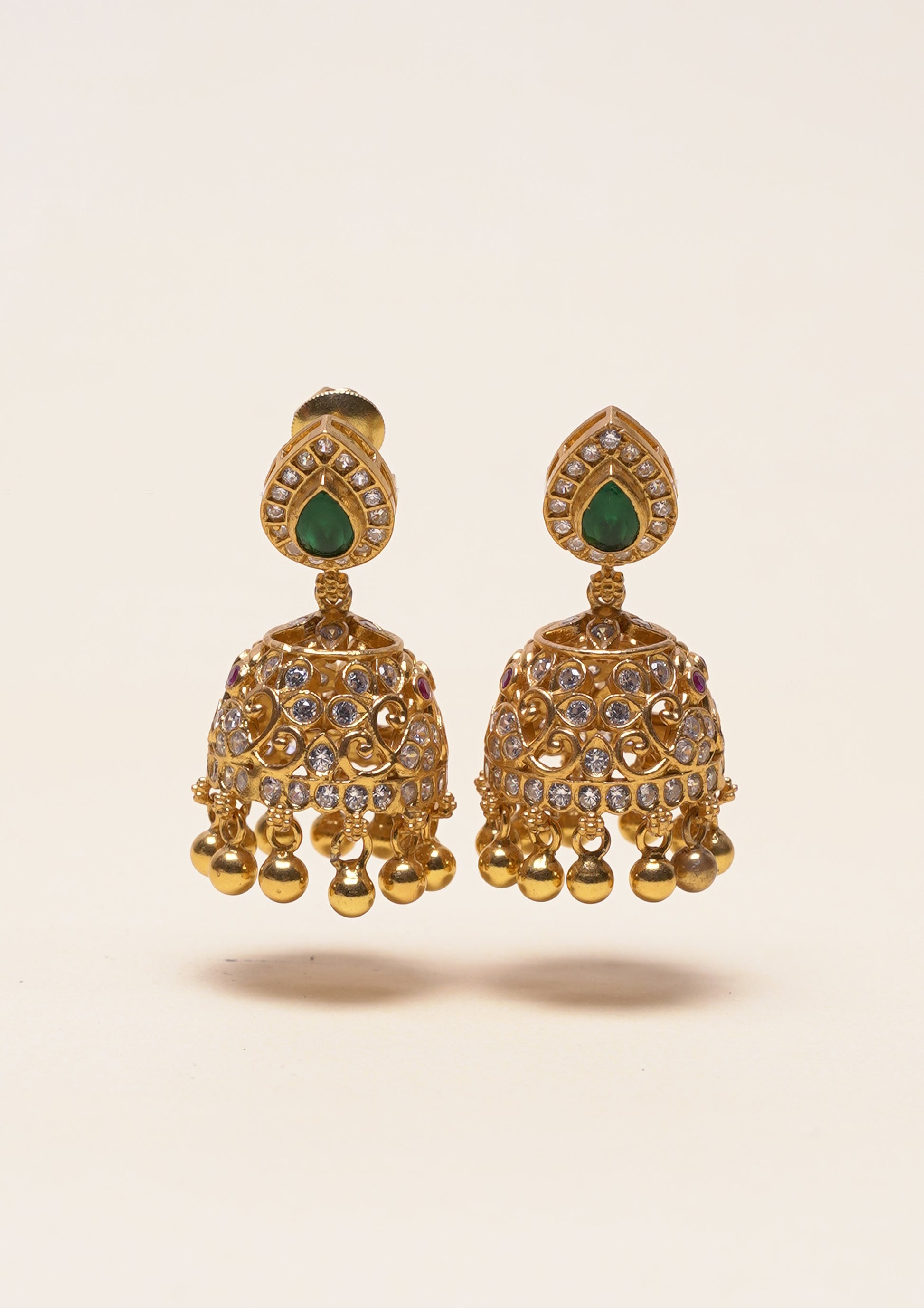 Svara Mudita Premium Gold Finish Jhumki
