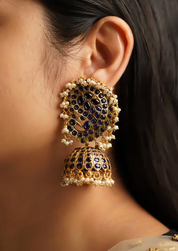 Saundarya Sankha Premium Gold Finish Jhumki
