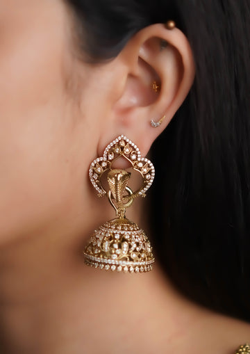 Mahima Manjari Victorian Golden Hue Finish Jhumka