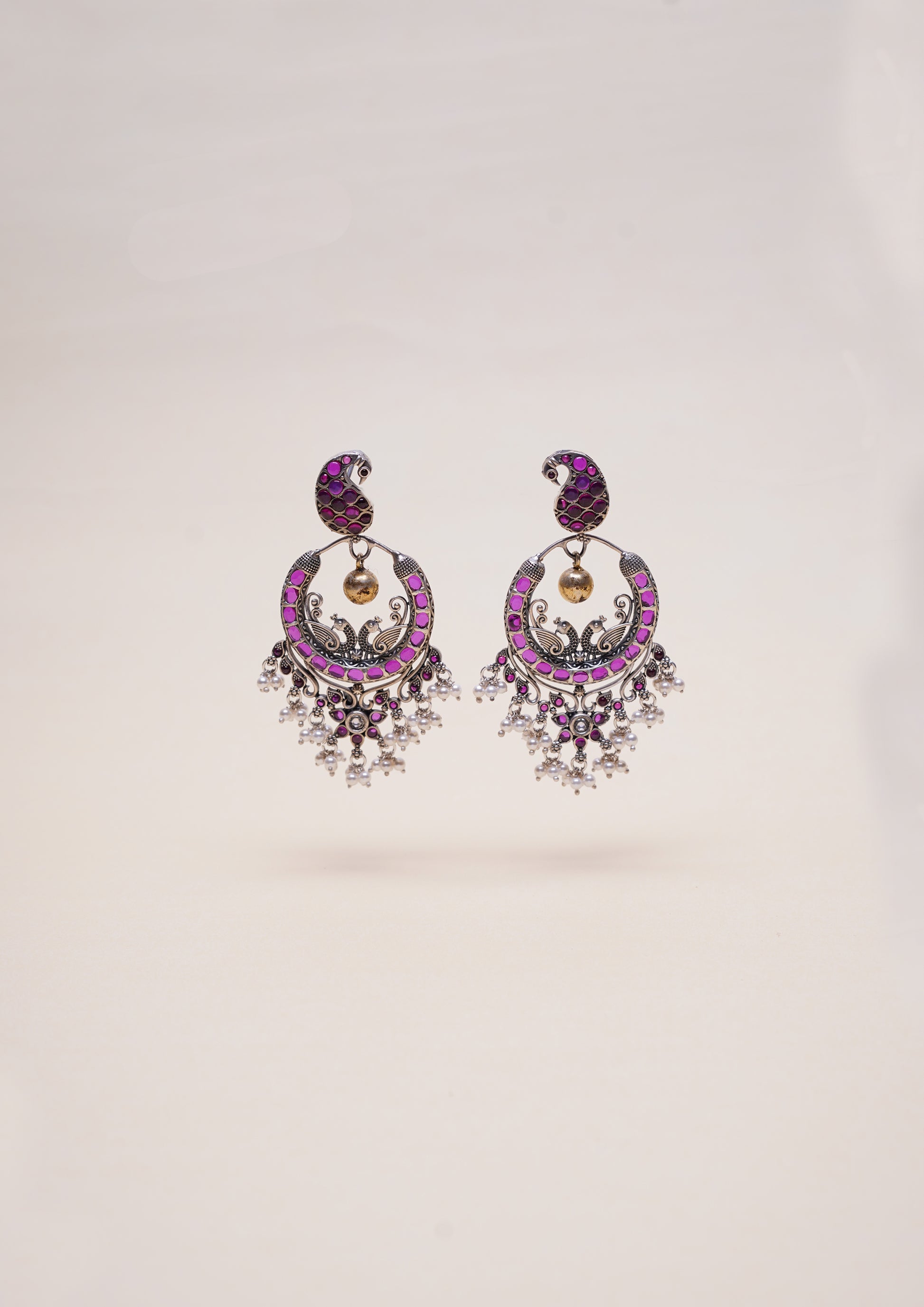 Chandrika Sankul Premium Oxidized Silver Finish Chandbali