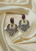 Chandrika Sankul Premium Oxidized Silver Finish Chandbali