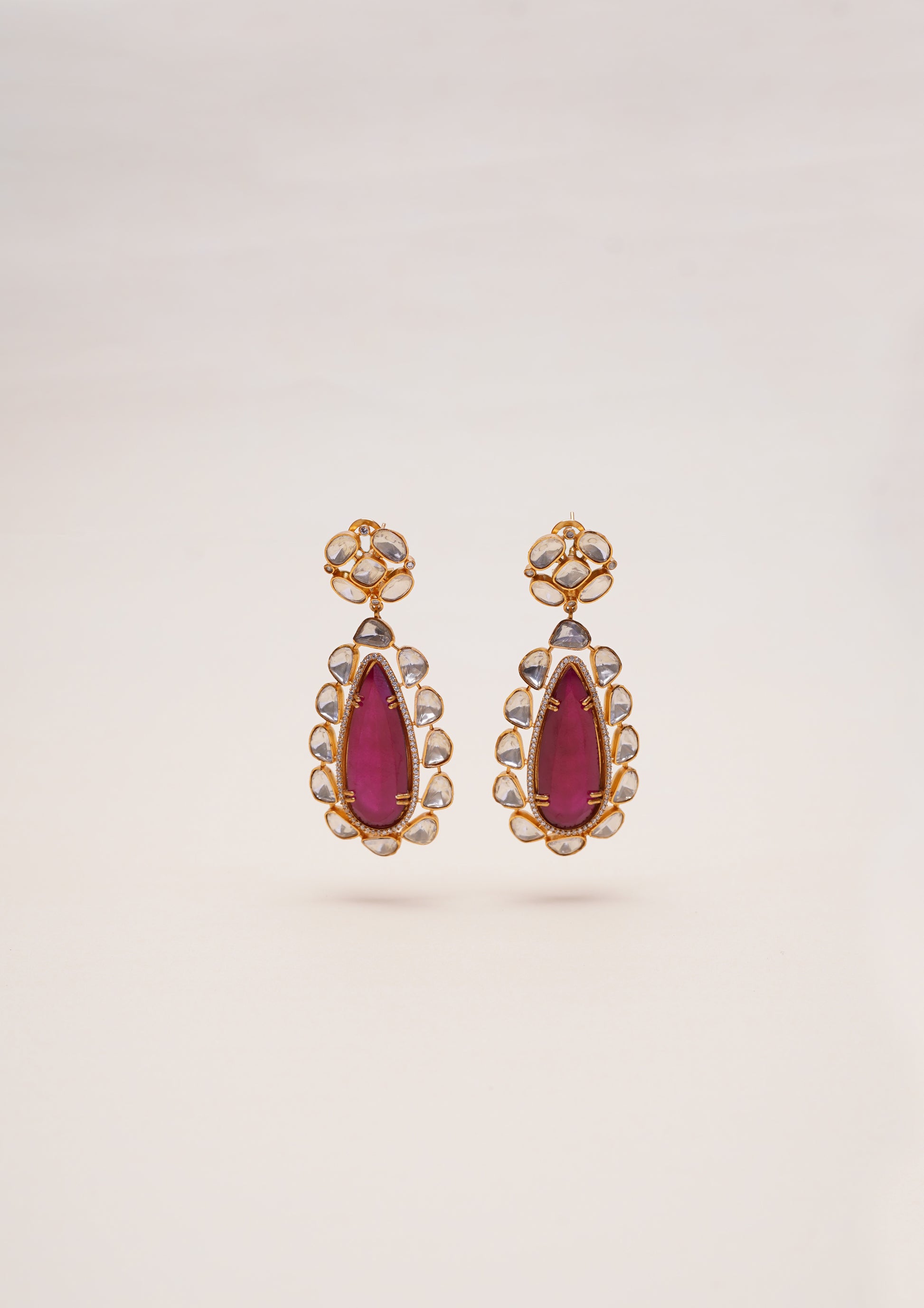 Varada Kanthi Moissanite Gold Finish Dangle