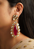 Varada Kanthi Moissanite Gold Finish Dangle