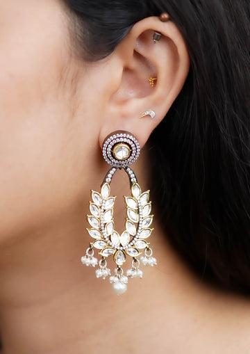 Kamala Manjari Polki Dual Tone Finish Jhumka