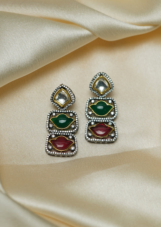 Divya Shringara Polki Oxidized Silver Finish Dangle