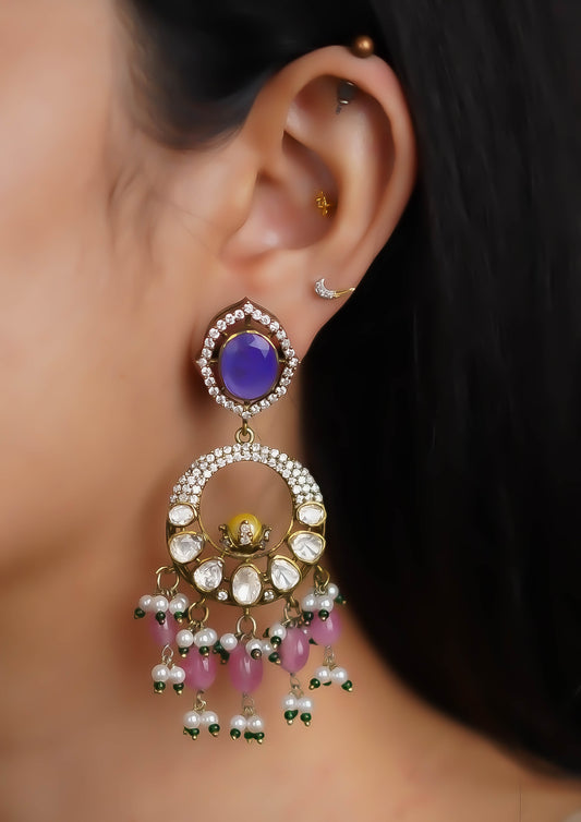 Chandra Manohara Victorian Golden Hue Finish Jhumka