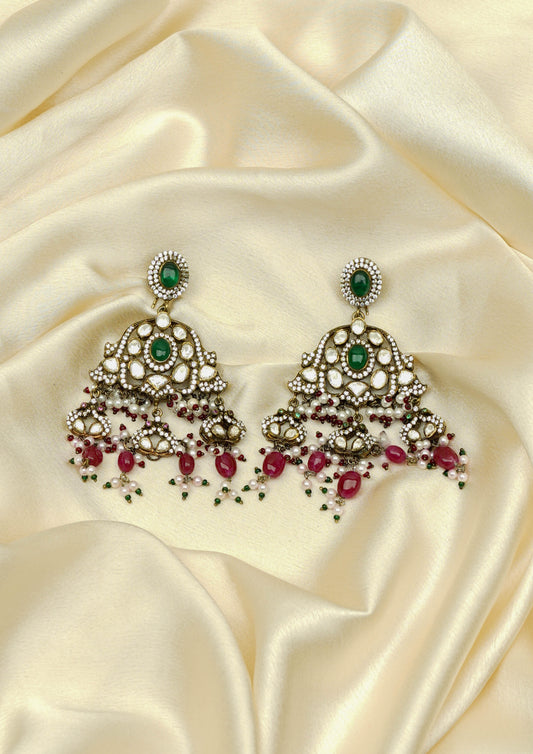 Sarasvati Kundala Victorian Golden Hue Finish Jhumka