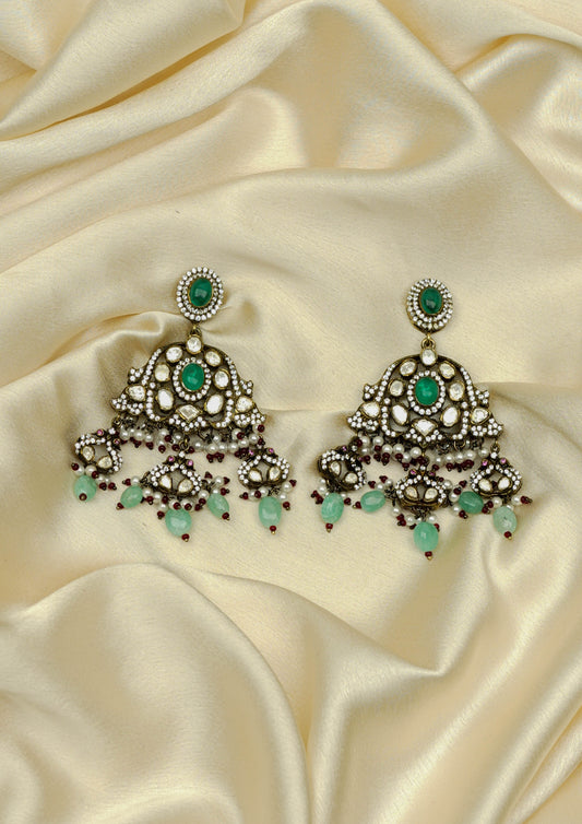 Kirti Ratna Victorian Golden Hue Finish Jhumka