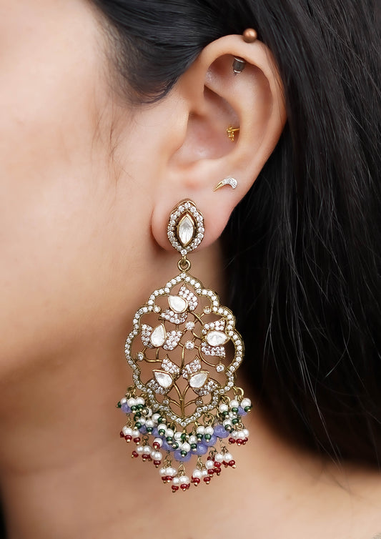 Shiva Manohara Victorian Golden Hue Finish Jhumka