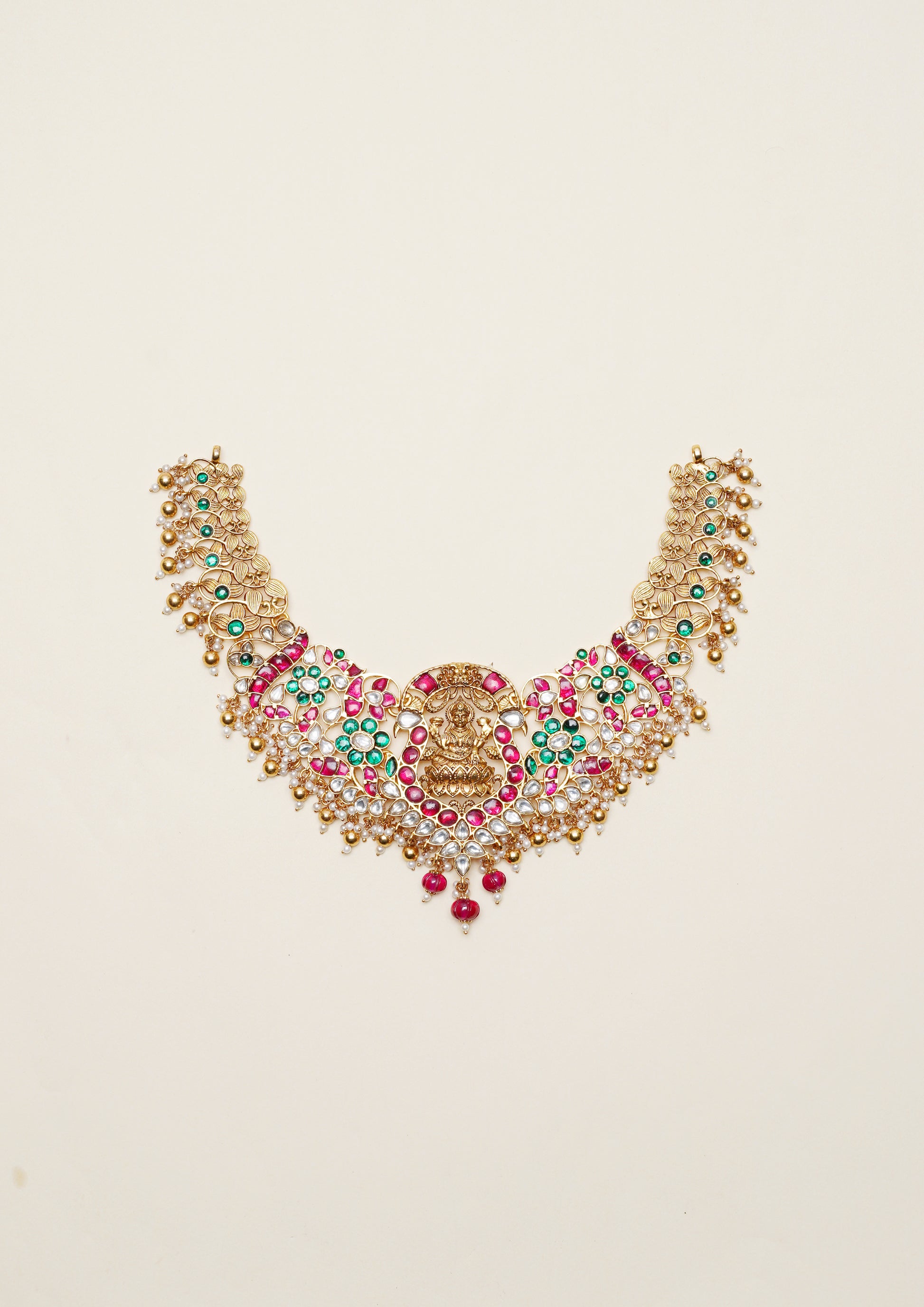 Ratna Vrinda Kundan Gold Finish Necklace